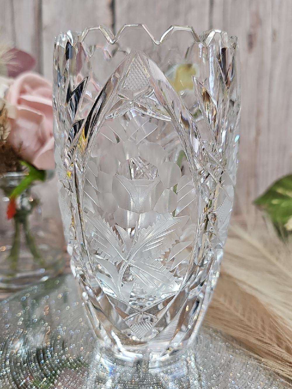 VINTAGE LAUSITER GLAS HAND CUT 24% LEAD CRYSTAL VASE